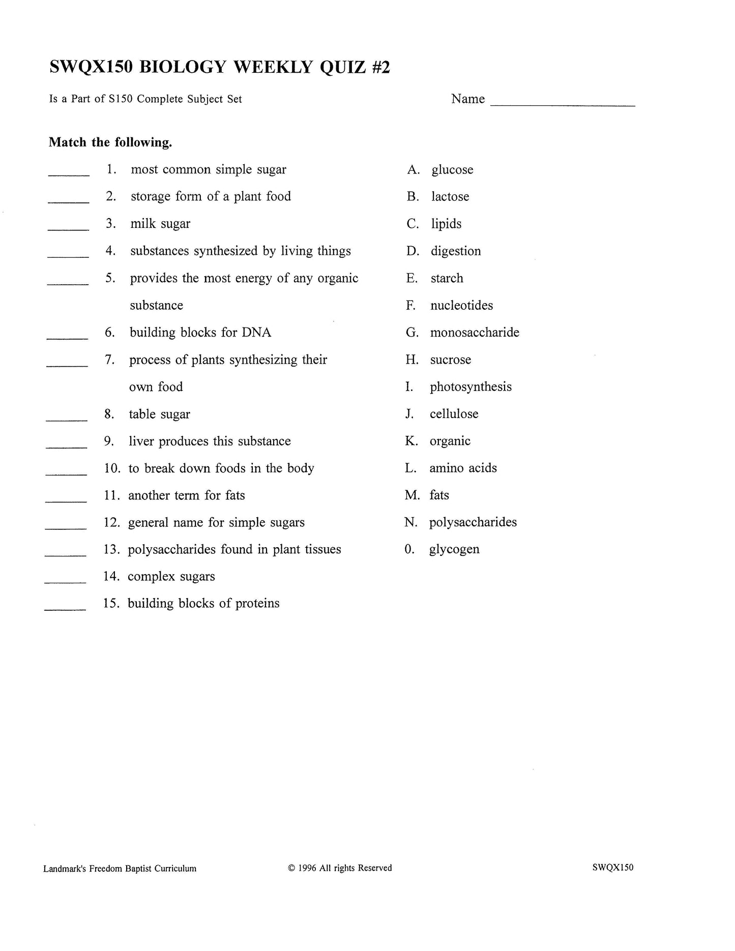 Science Grade 10 - Biology