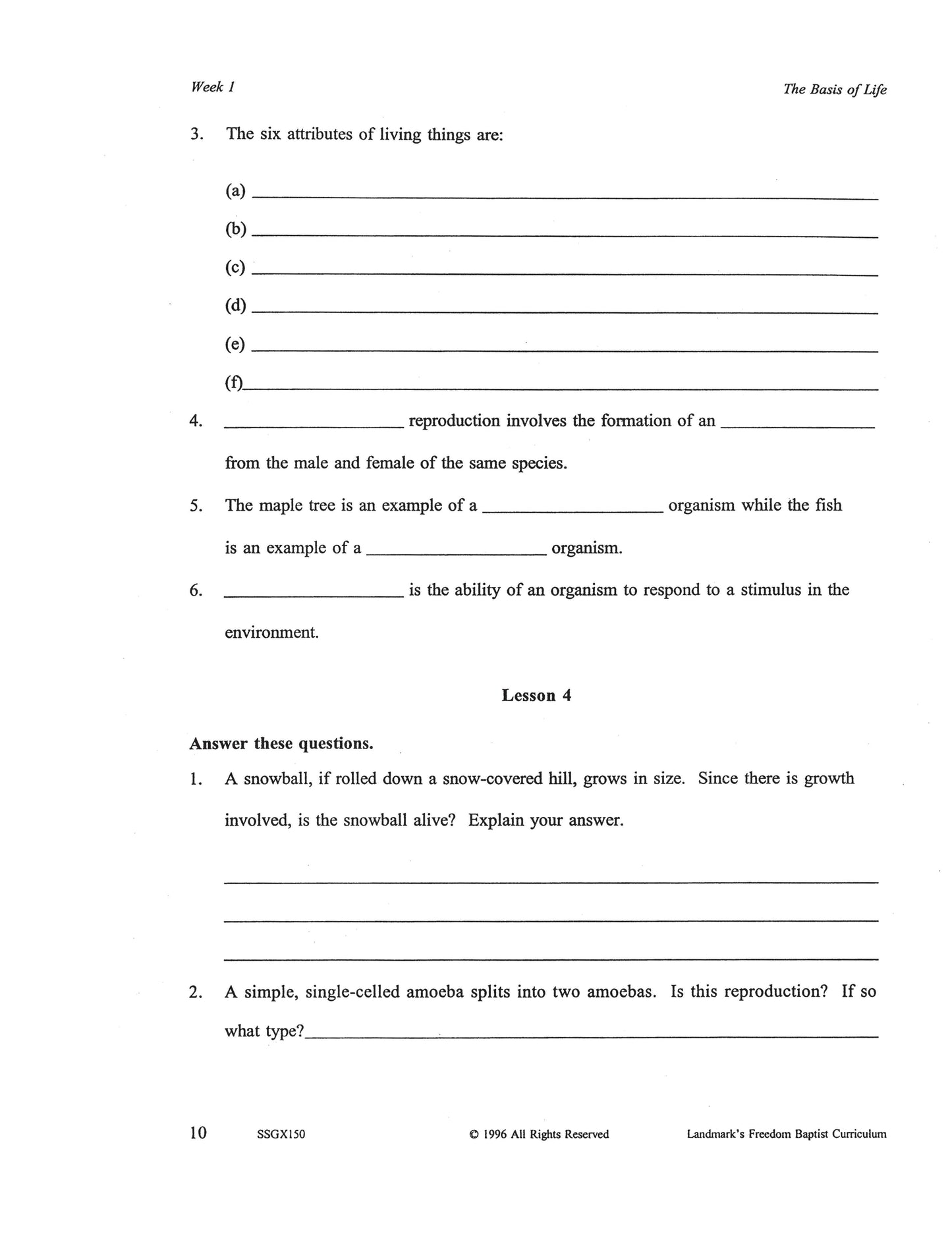 Science Grade 10 - Biology