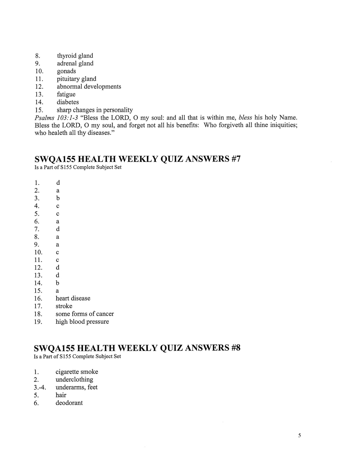 Science Grade 11 - Health & Dynamic Biblical Living