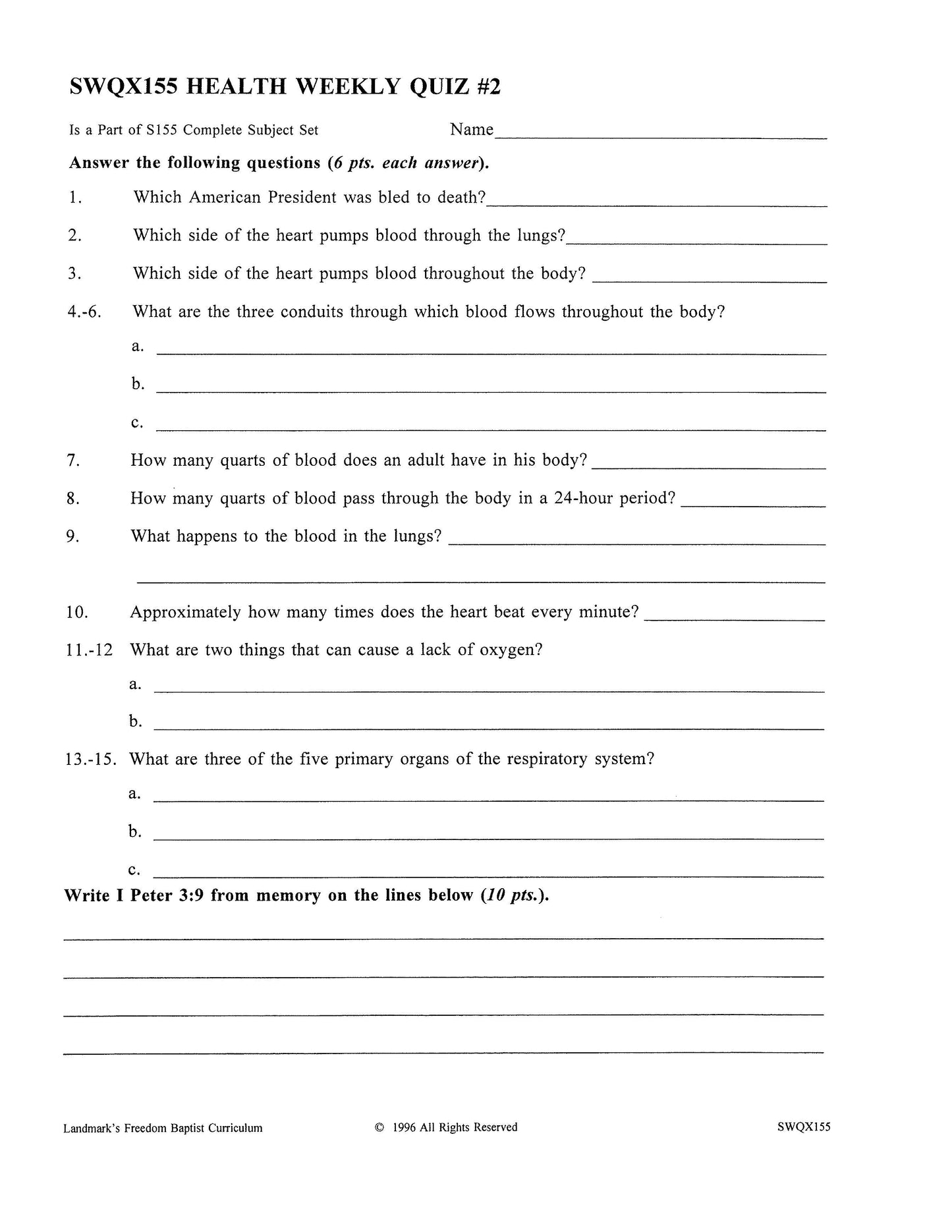 Science Grade 11 - Health & Dynamic Biblical Living