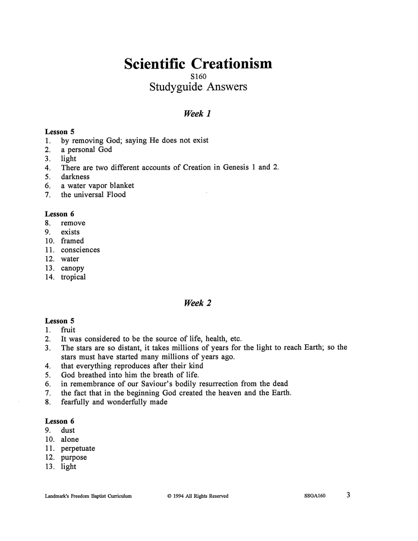 Science Grade 12 - Scientific Creationism