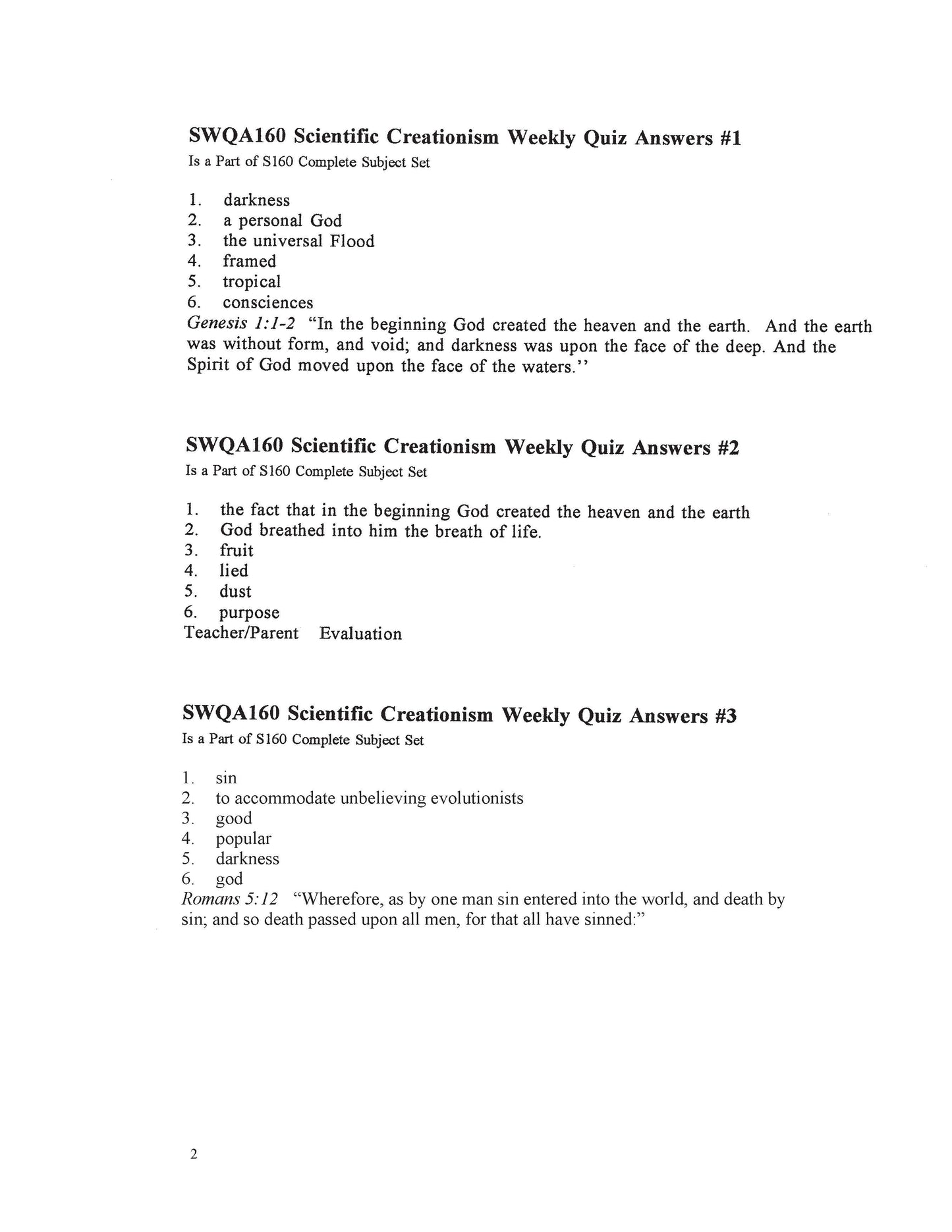 Science Grade 12 - Scientific Creationism