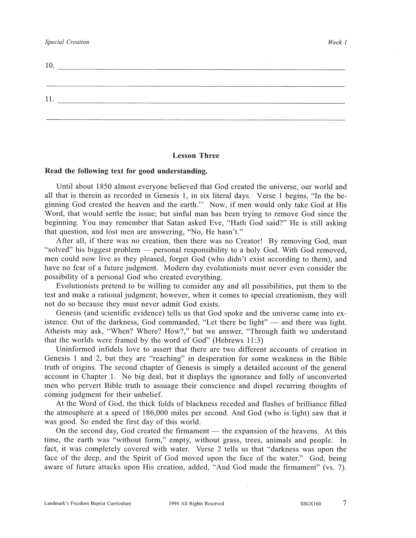 Science Grade 12 - Scientific Creationism