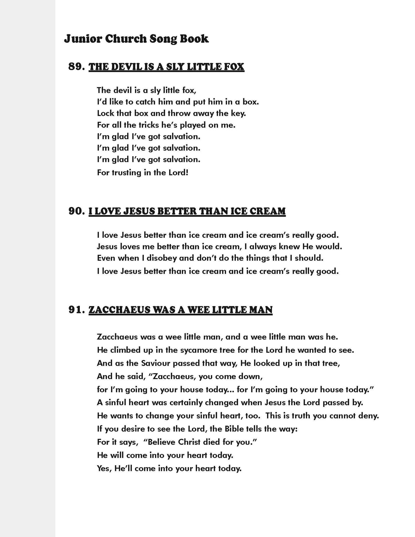 Children's Church Song Book