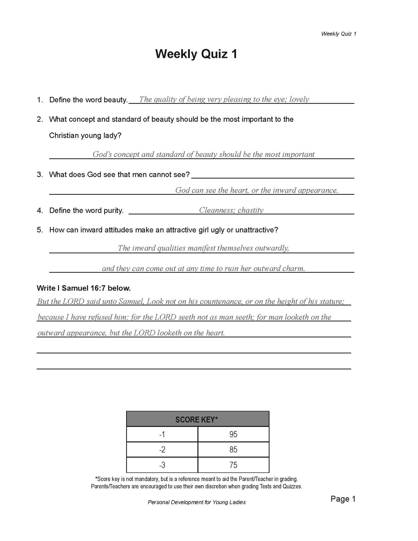 Personal Development For Young Ladies