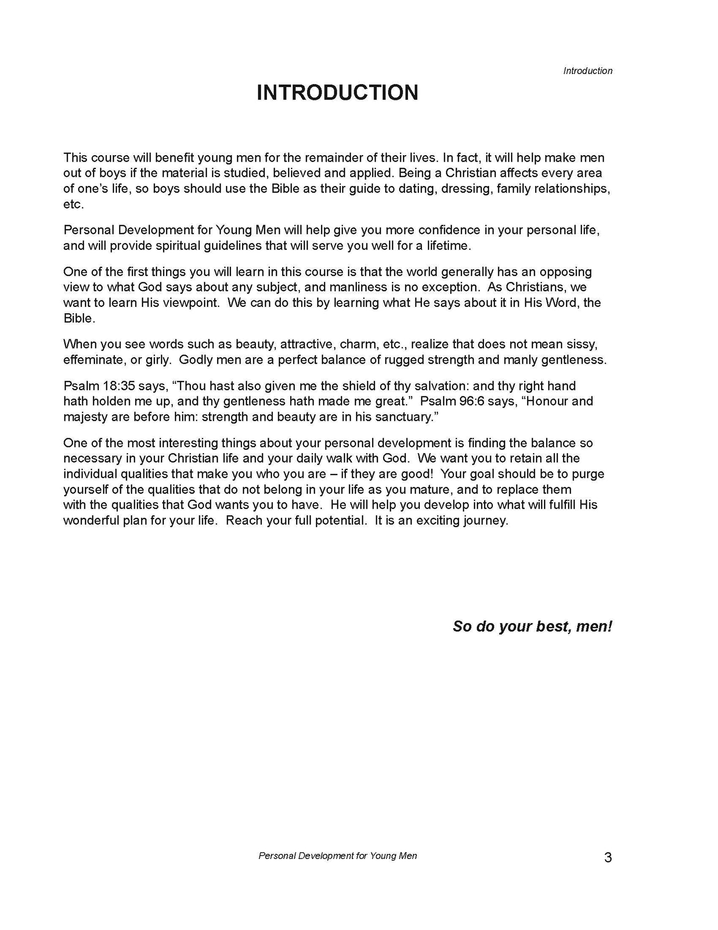 Personal Development For Young Men