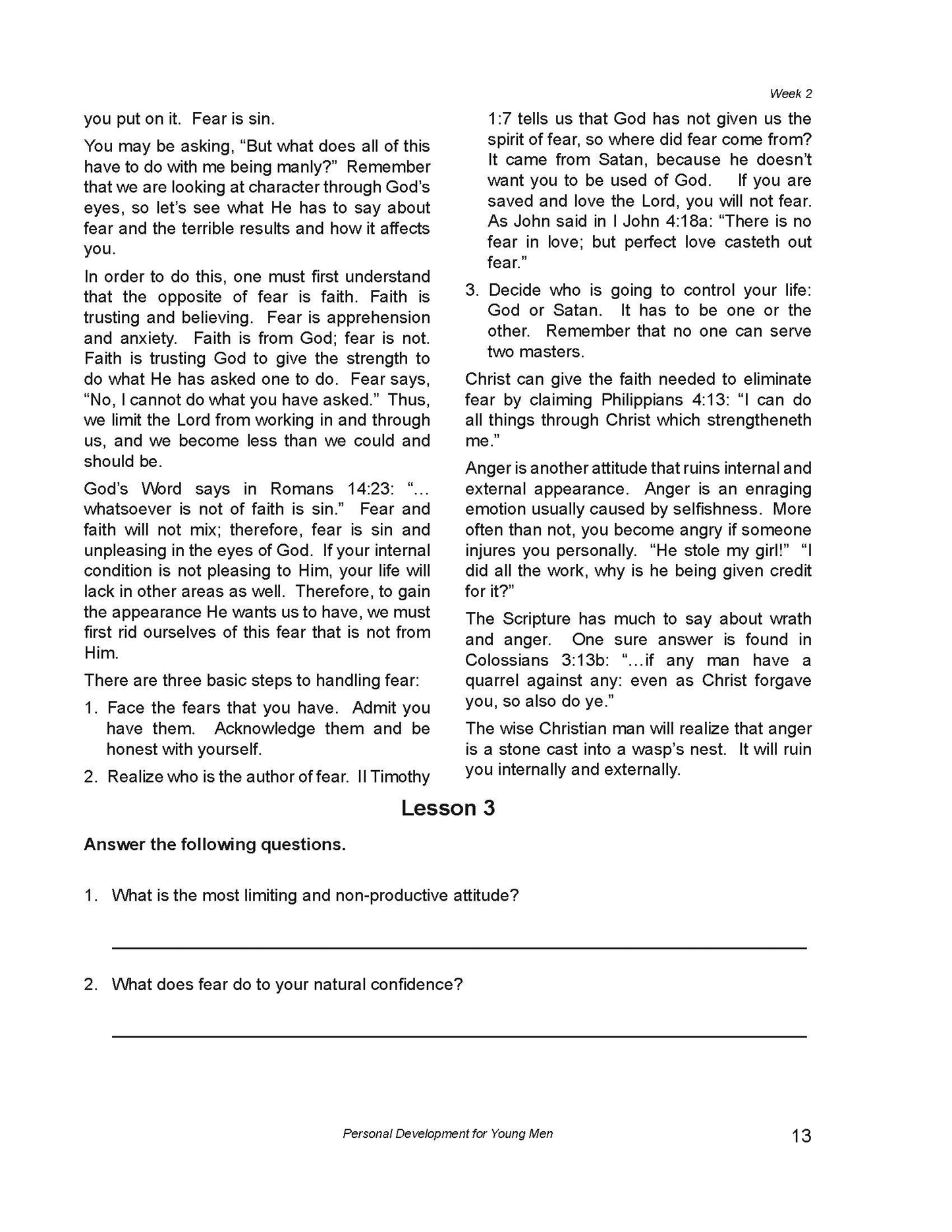 Personal Development For Young Men