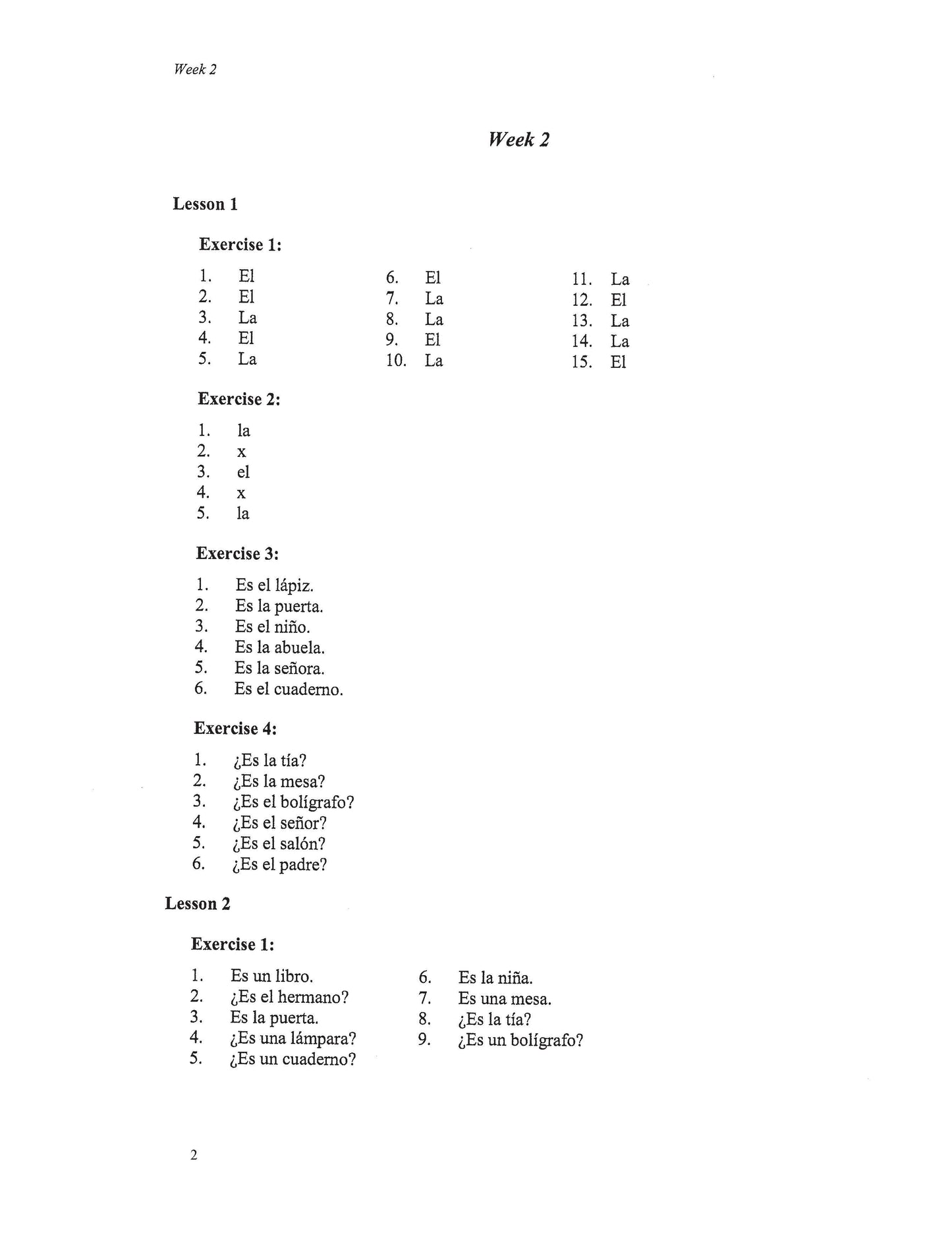 Spanish I