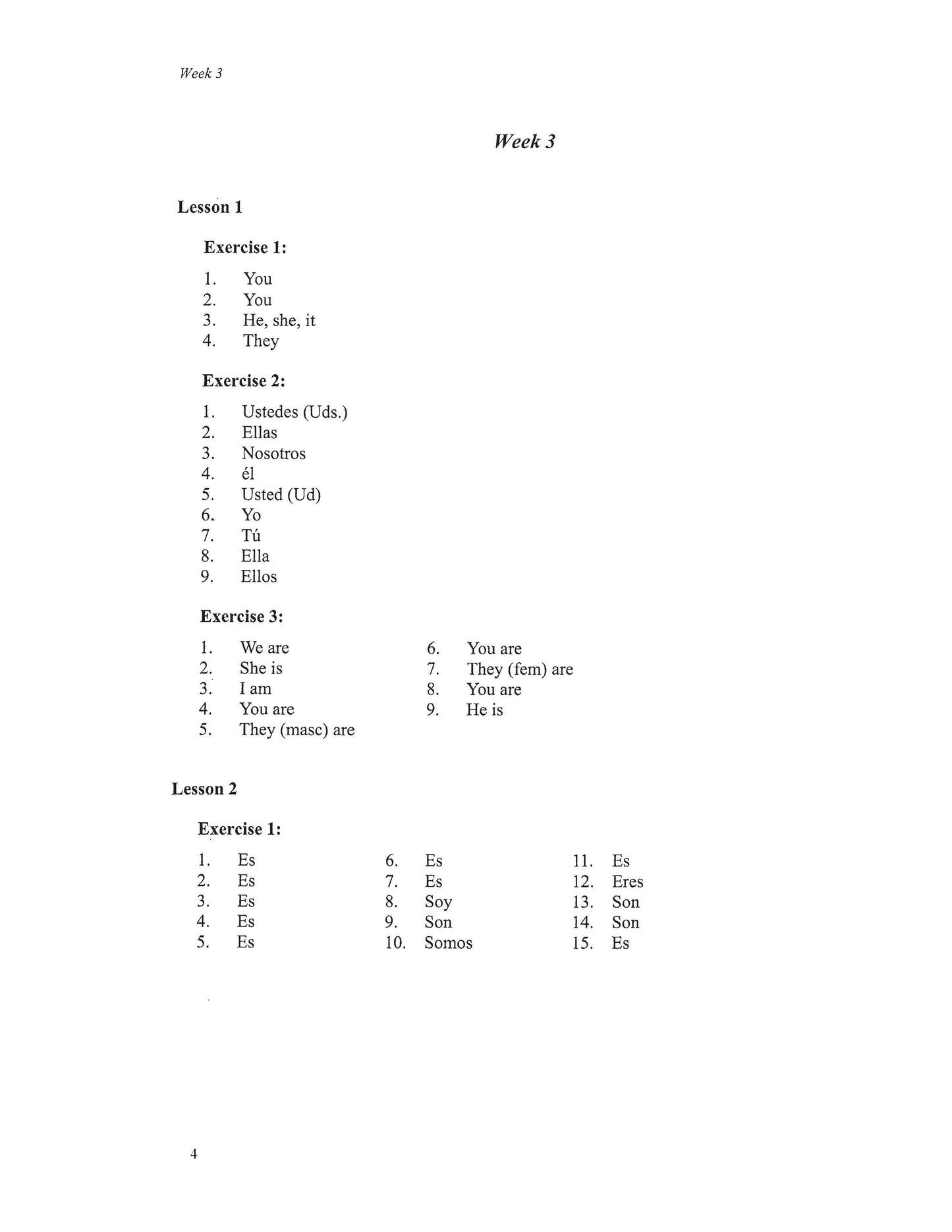 Spanish I