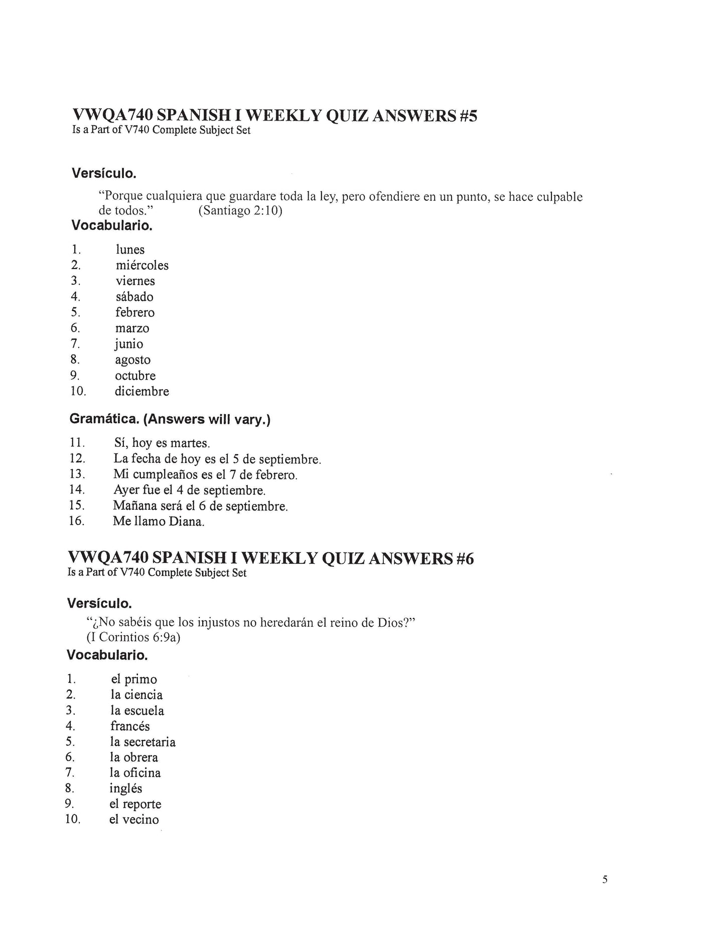 Spanish I