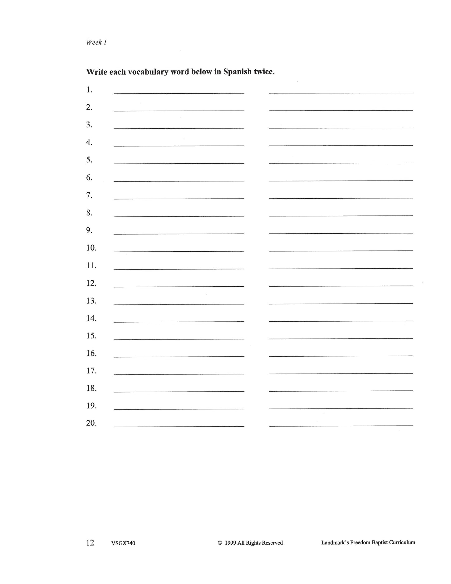 Spanish I