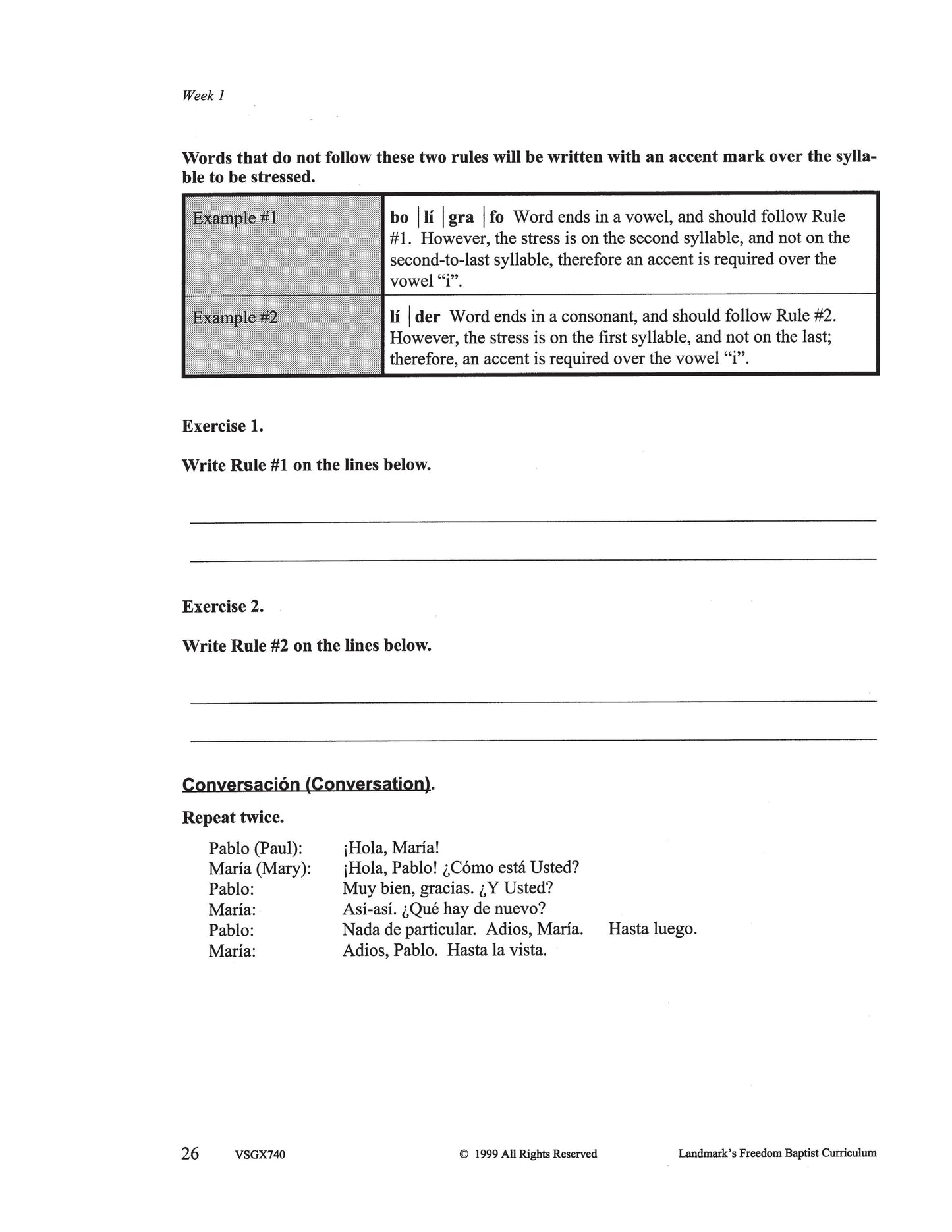 Spanish I