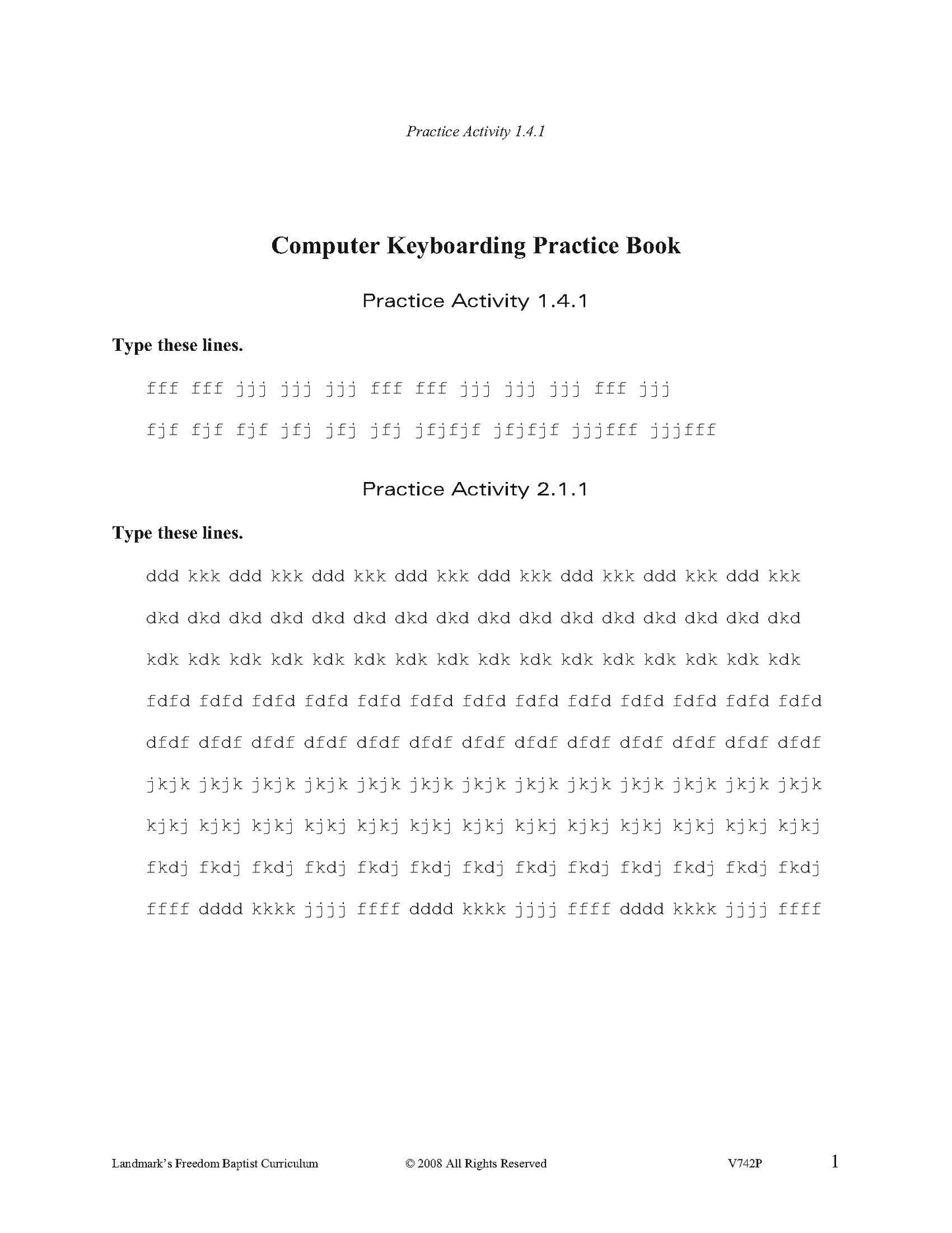 Computer Keyboarding