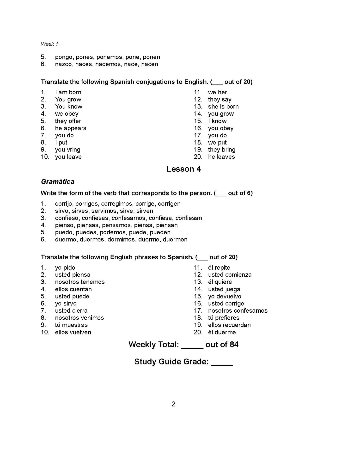 Spanish II